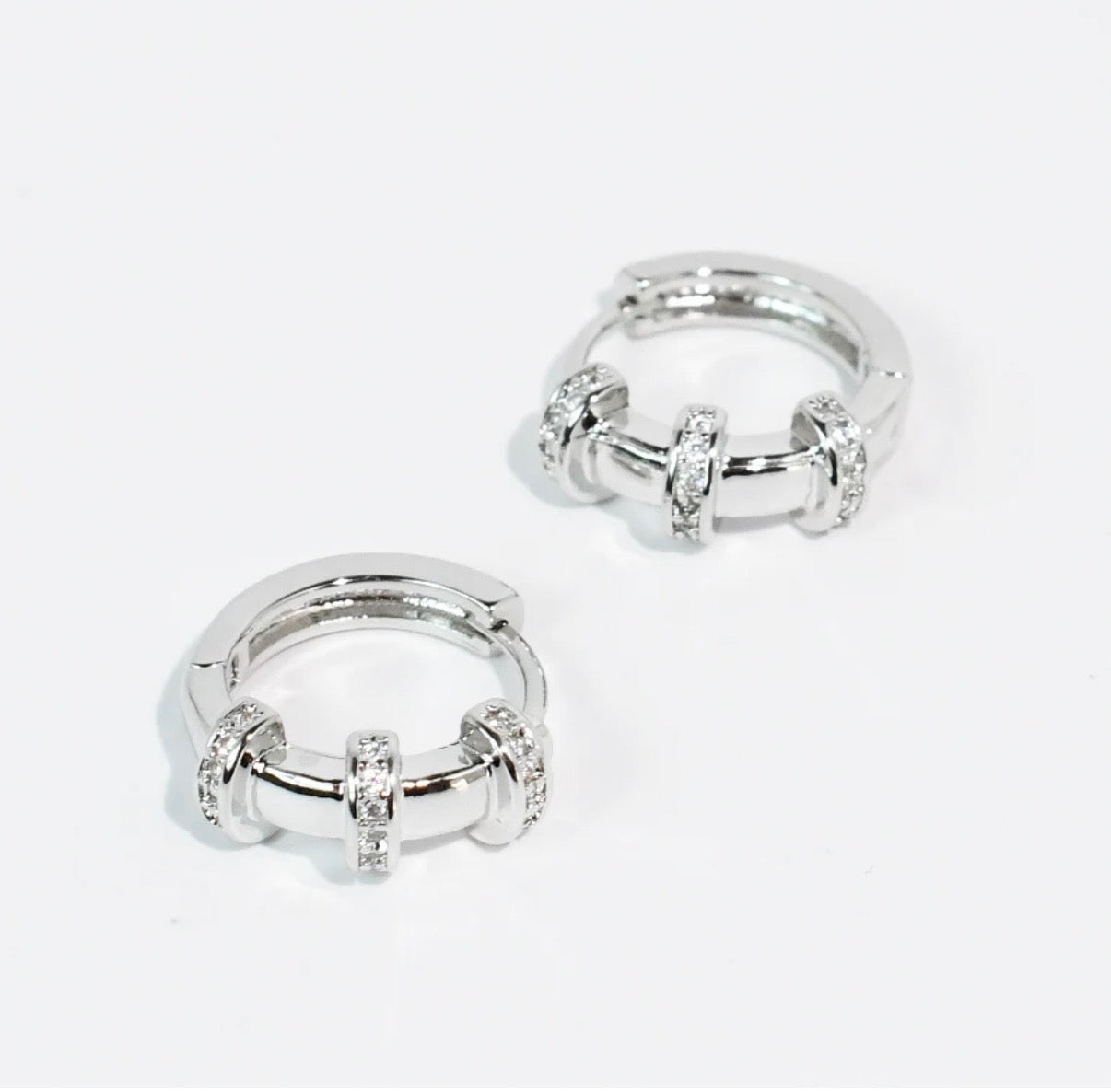 Treasure Jewels Huggie Hoops Silver
