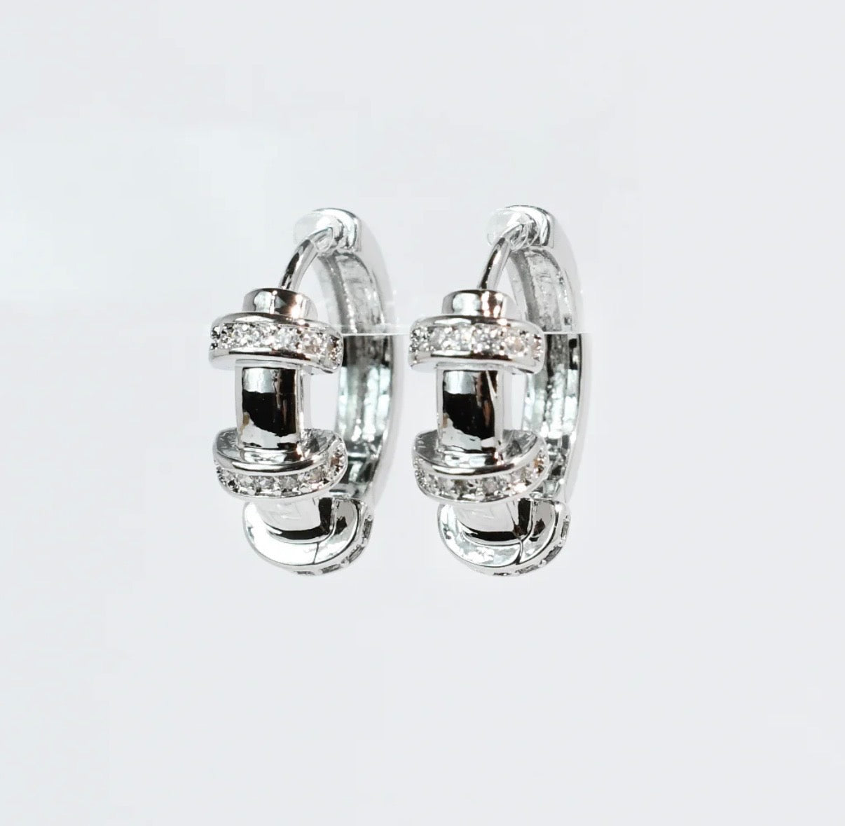 Treasure Jewels Huggie Hoops Silver