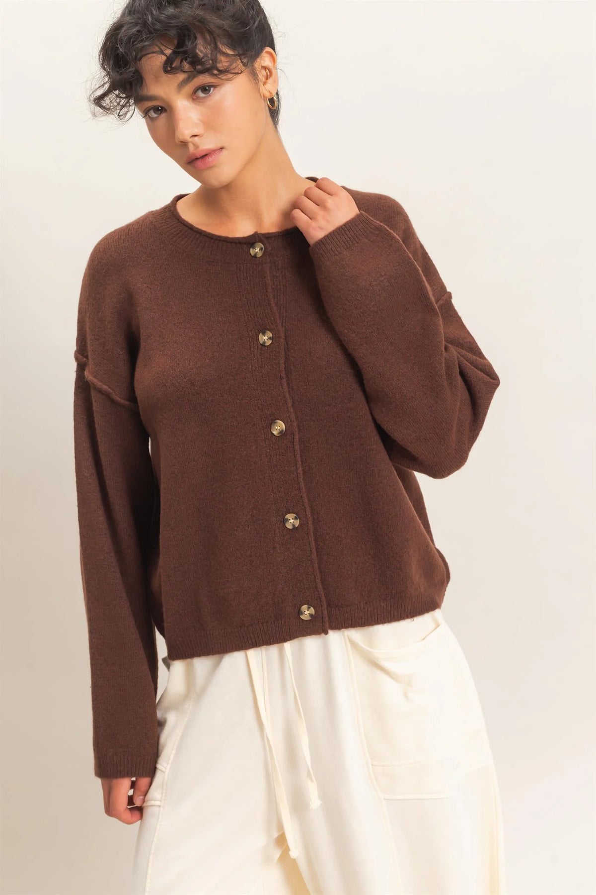 Morning Glory Cardigan Brown