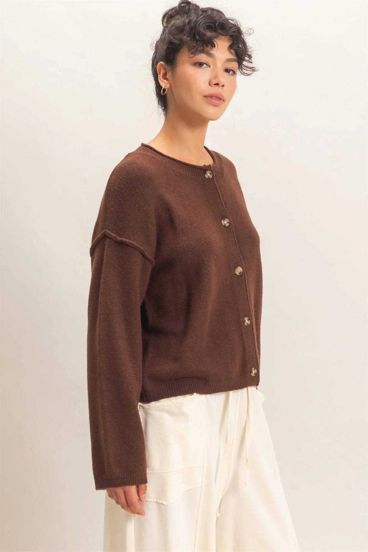 Morning Glory Cardigan Brown