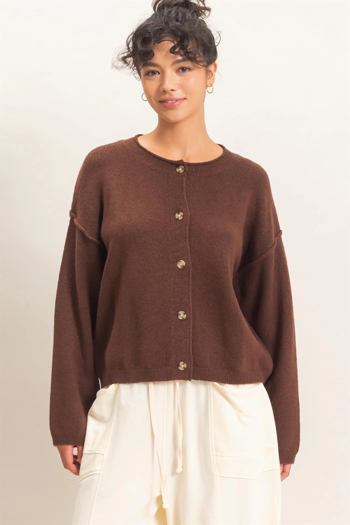 Morning Glory Cardigan Brown
