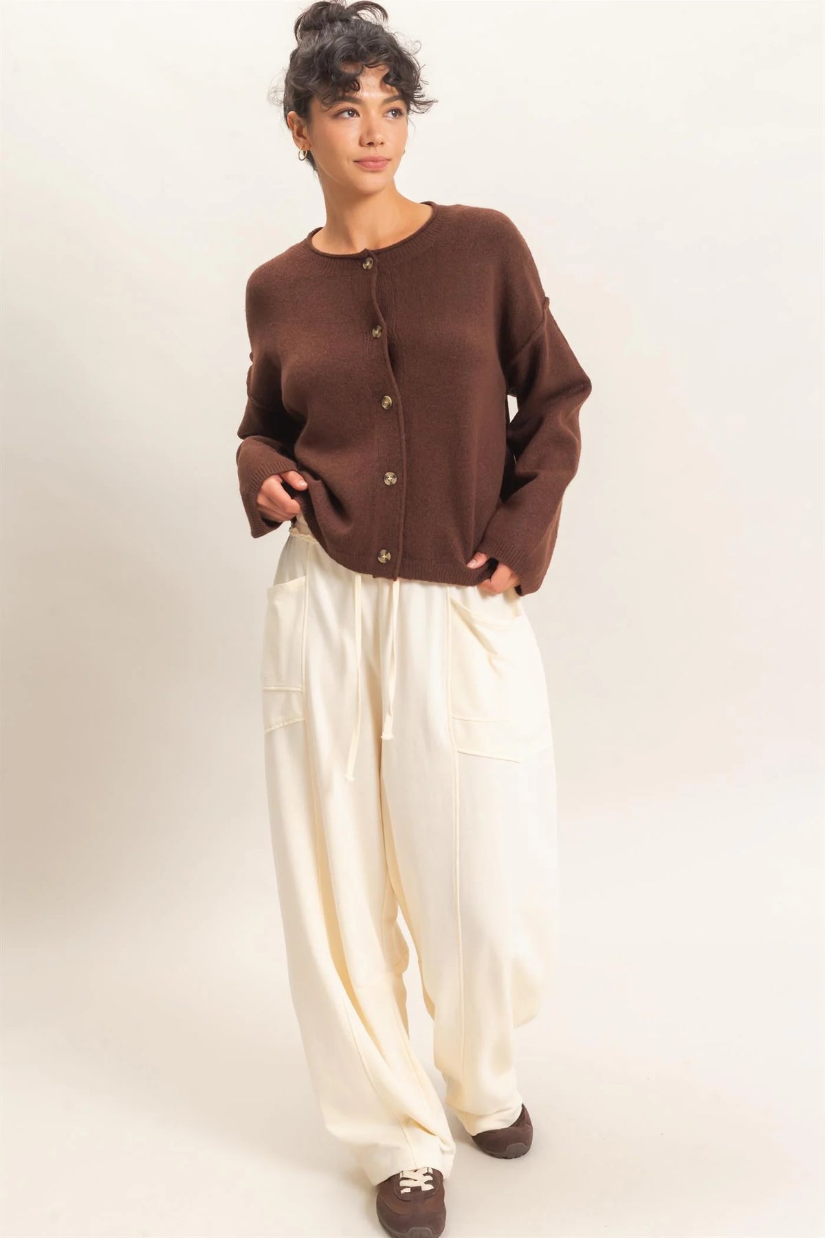 Morning Glory Cardigan Brown