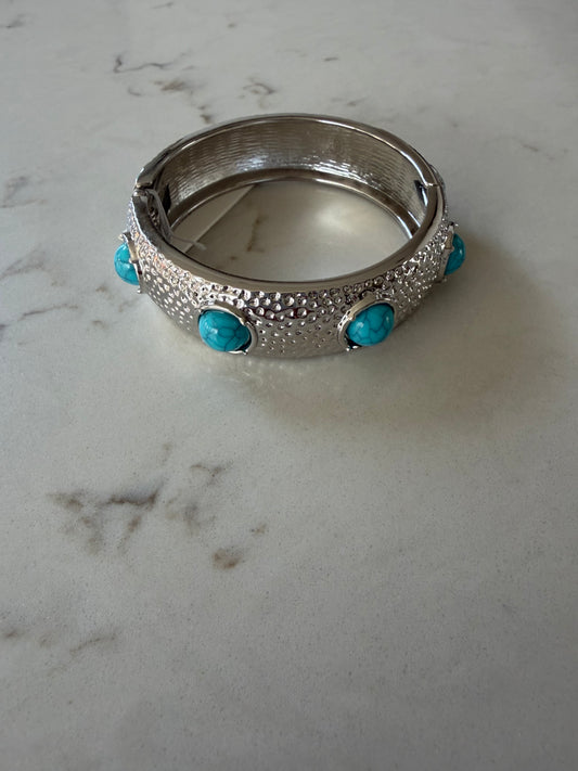 Round We Go Silver Bangle
