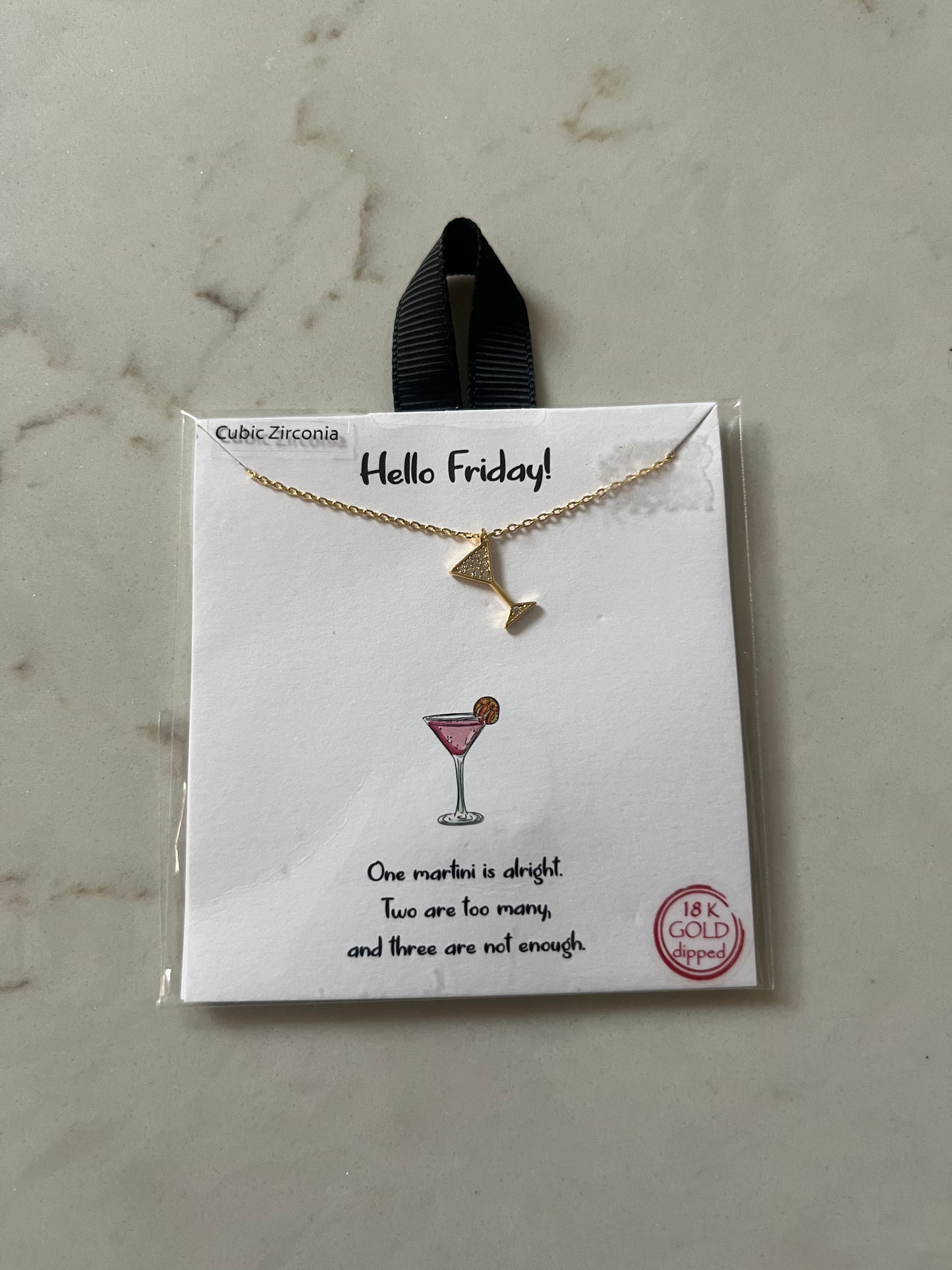 Hello Friday Necklace Gold