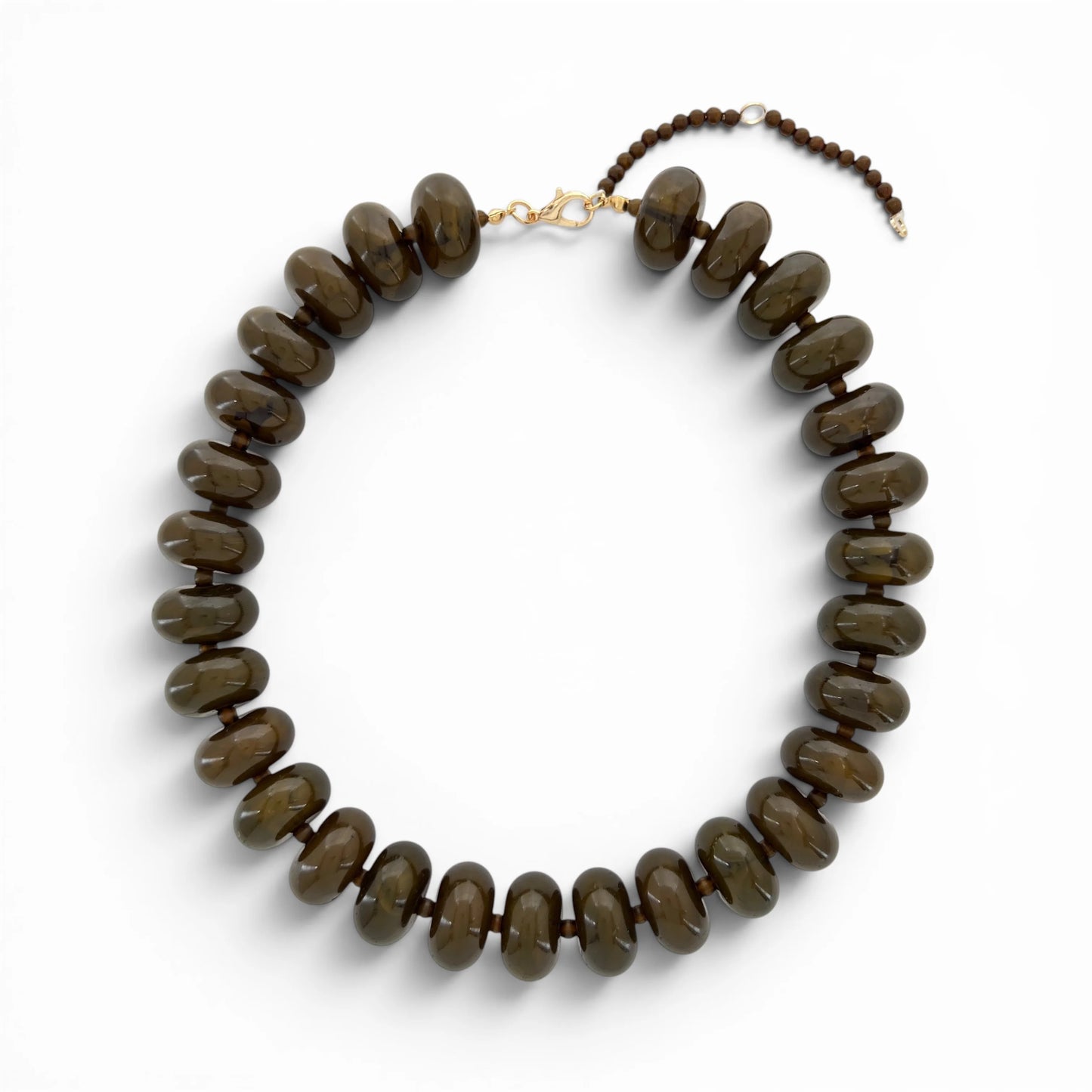 Color Me Happy Bead Necklace Brown