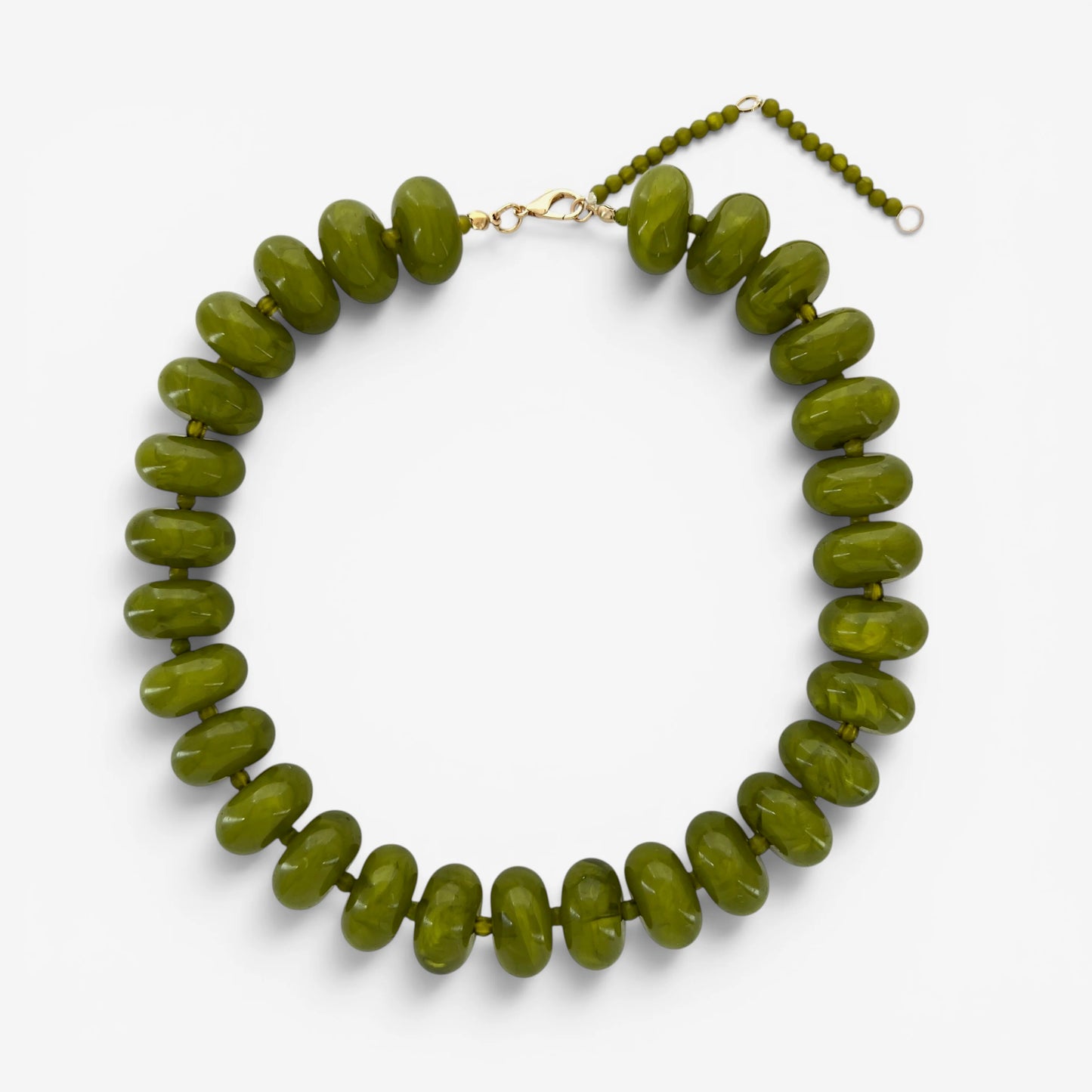 Color Me Happy Bead Necklace Olive