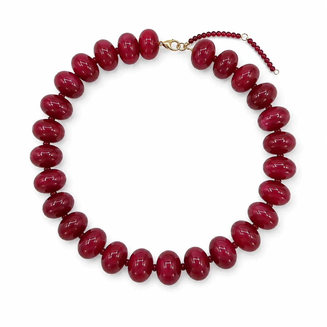 Color Me Happy Bead Necklace Burgundy