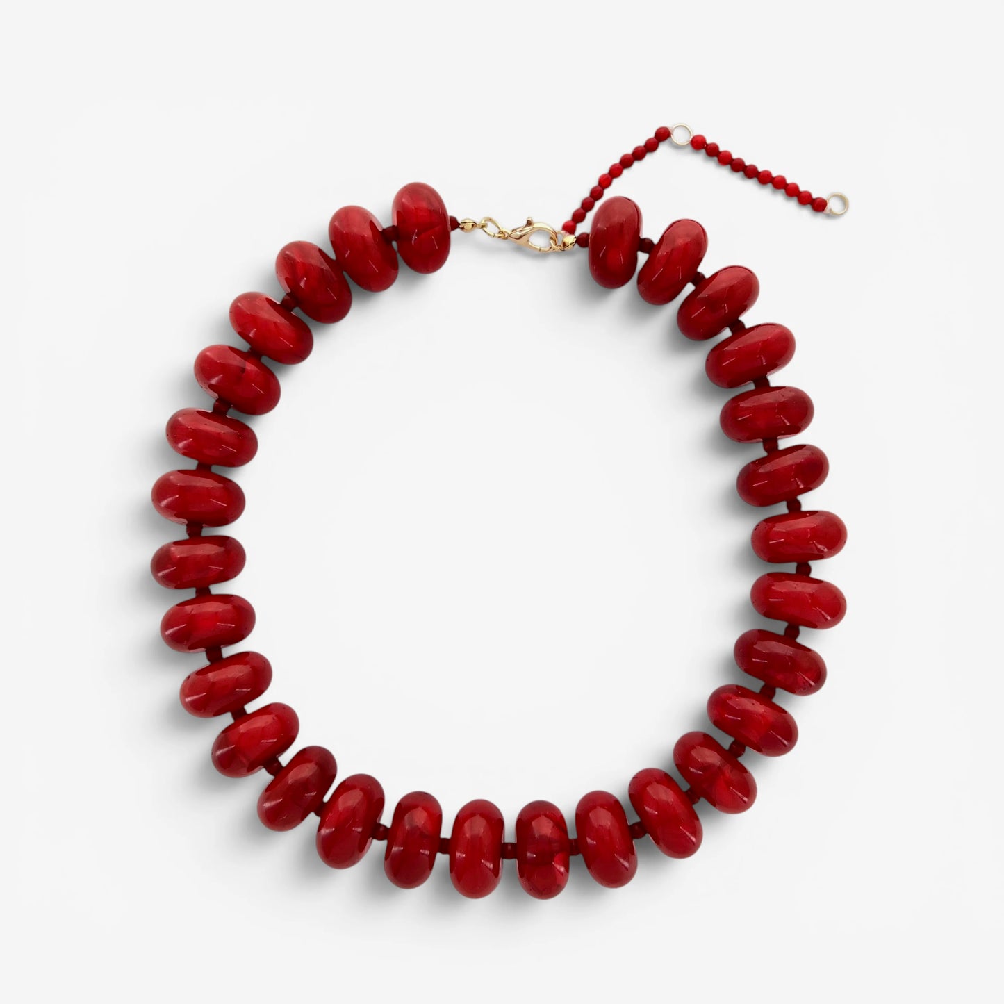 Color Me Happy Bead Necklace Red
