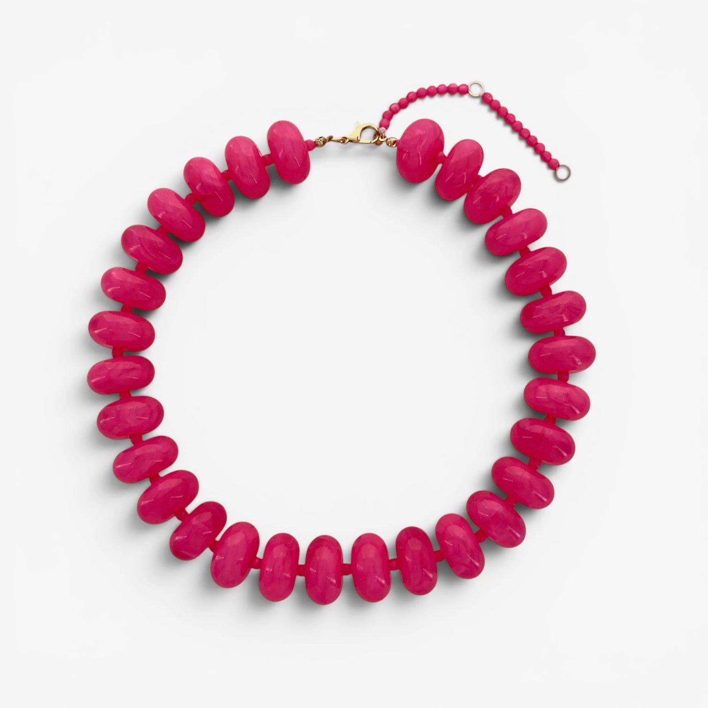 Color Me Happy Bead Necklace Hot Pink