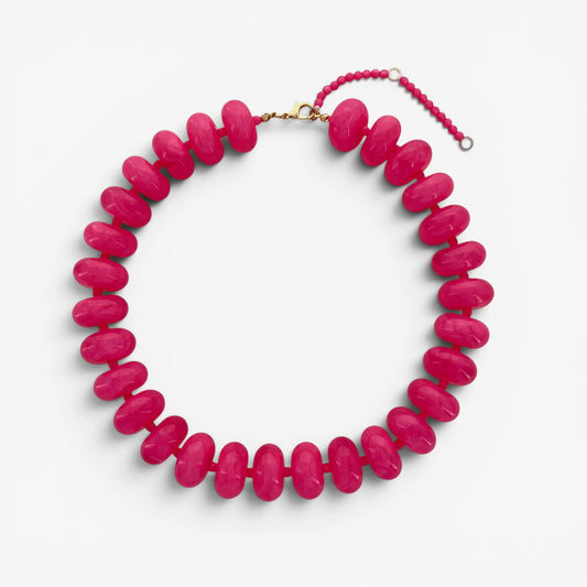 Color Me Happy Bead Necklace Hot Pink