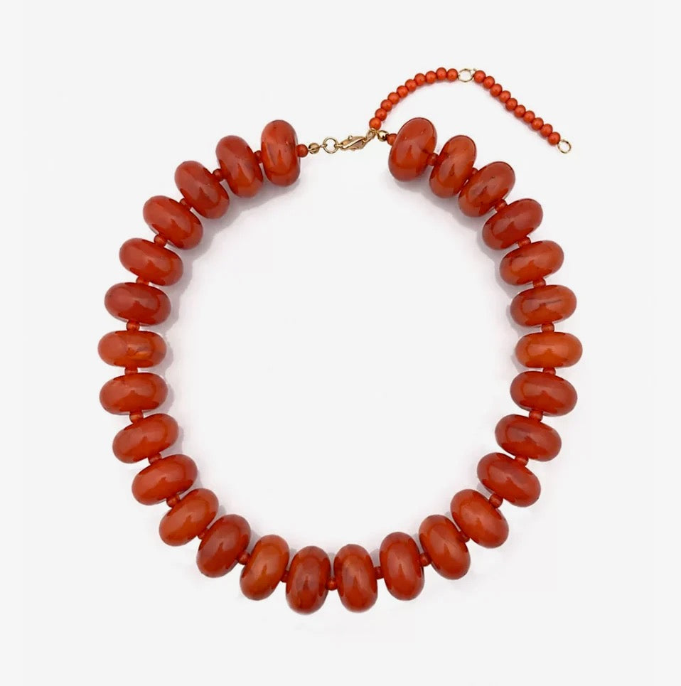 Color Me Happy Bead Necklace Autumn Amber