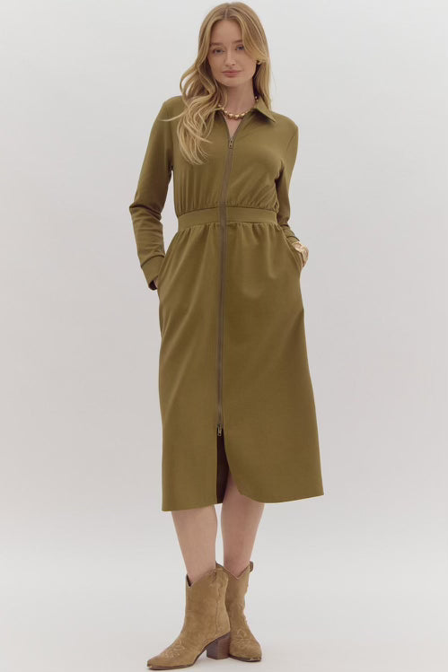 Olive You Alot Midi Dress