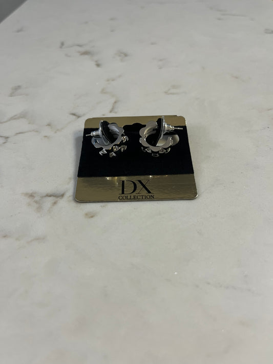 Watch Band Hoop Earrings Silver